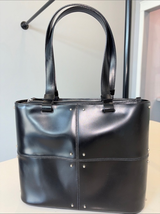 Tod's Handbags - Tod's Black Leather Studded Tote Bag
